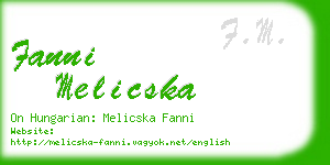 fanni melicska business card